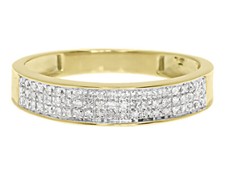 10k Yellow Gold Mens Pave Round Diamond 4.5mm Wedding Fashion Band Ring 0.20 ct