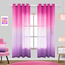Hot Pink Curtains 2 Panelscute Curtains For Teen Girls Bedroom Aesthetic