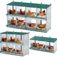 3/ 8 Compartment Chicken Nesting Boxes,For Laying Eggs, Metal Poultry Nest Box