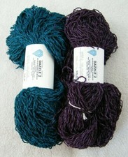 NEWTON'S DAZZLE 2 YARN PURPLE BLUE RAYON WOOL METALLIC 2 SKEINS SMOKERS HOME