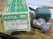 Asco Red Hat stainless solenoid valve Cat.  8210A36 120VAC coil 3/8" npt NC