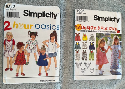 2 Simplicity Patterns ~ 8313 & 9008 ~ Size 2-4 ~ ~ ~ ~ ~ Listing MP 54