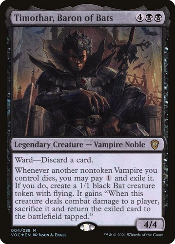 1x Timothar, Baron of Bats *FOIL* - NM - Crimson Vow Commander SPARROW MAGIC - 第 1/1 張圖片