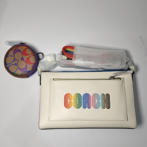 NWT Coach C9854 Holden Crossbody Rainbow Coach Gunmetal Chalk Multi