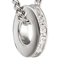AnhäNger Ring Halsschmuck Mit WeißEn Zirkonia Rundum, 925 Silber, Damen