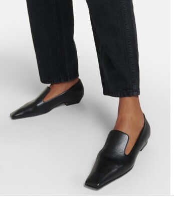 Final Price Khaite Marfa Black Leather Slip on Loafer Flat Shoes Eu 38.5 US 8.5