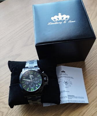 Lindberg & Sons Herrenuhr Quarz-Chronograph Batterieuhr Fliegeruhr