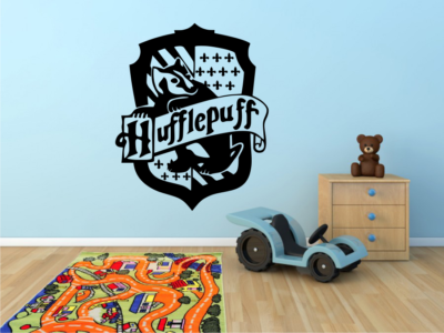 Harry Potter Hufflepuff Sticker – 10x10 Cm, Vinyl, Glänzend Weiß, Wasserfest