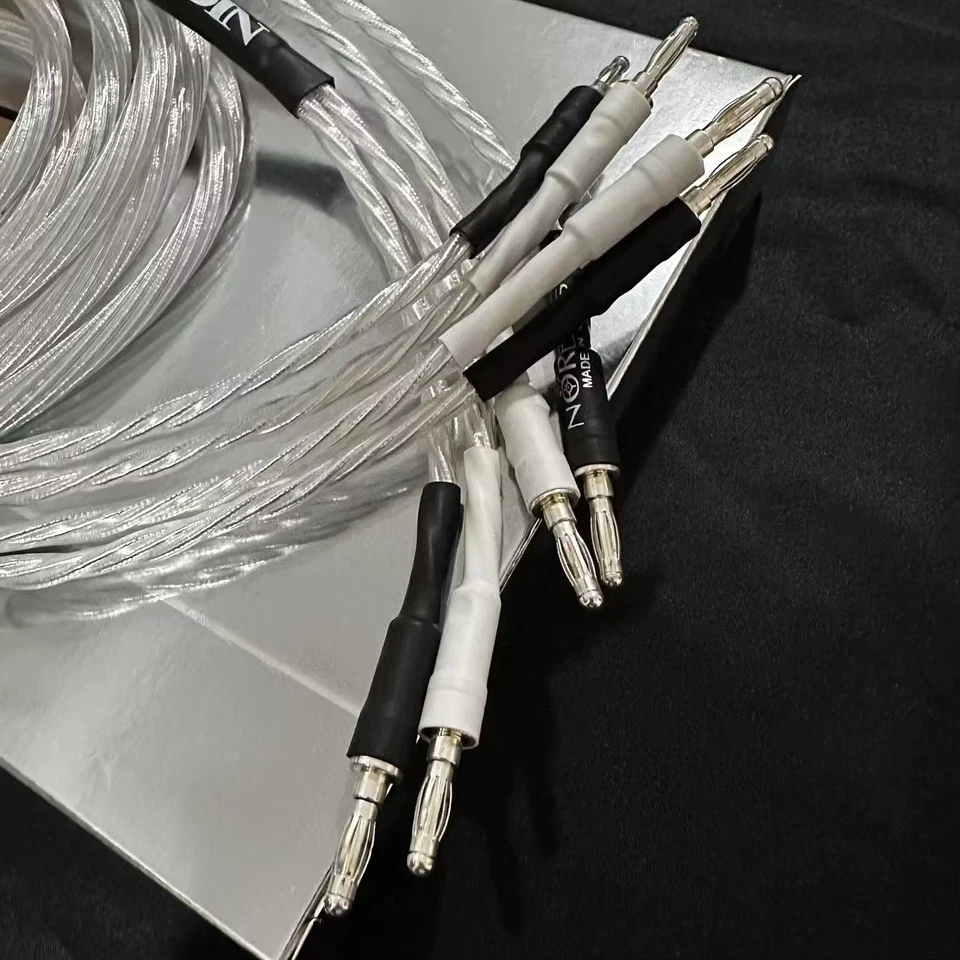 Audiophile Sterling Silver Plated 7NOFC Speaker Cable 2x 2 Meter Banana Plugs - Image 3 of 4