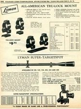 1960 Print Ad of Lyman All American Tru-Lock Rifle Scope Mount, Super-Targetspot