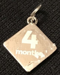 WEIGHT WATCHERS 4 MONTH AWARD CHARM ~ SILVER TONE