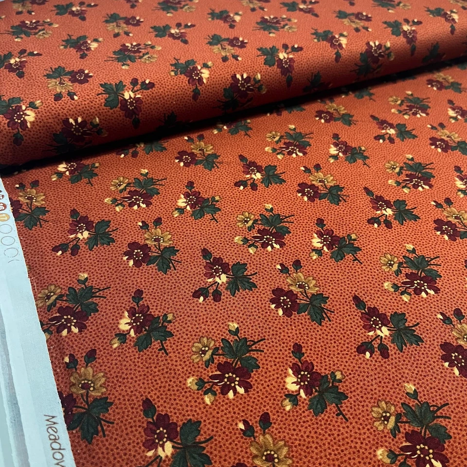 Moda Telas Prado Vals Kansas Problemas 9140 Naranja Rojo Tela Repro POR YARDA Foto 3 de 4