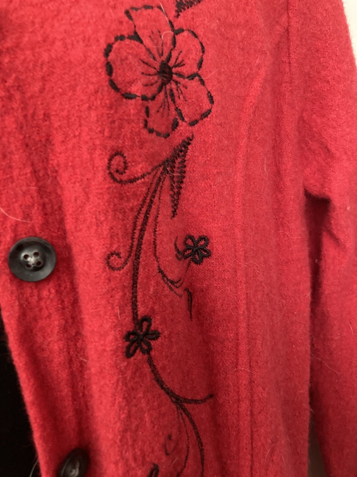 Vintage Classic Elements Red Wool Embroidered Lon… - image 4