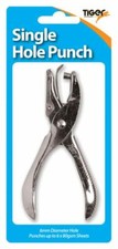 Solid Metal Single Hole Punch Perforator Silver Pliers One 6mm Hole Card/Paper