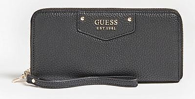 Guess Eco Brenton Maxi Zip Around Womens Wallet In Black UK