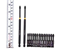 HOTECHE 17 PC PH2 Impact Screwdriver Bits Magnetic 2" & 6" Long 25101019 251034
