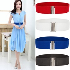 Women Retro Wide Hip Elastic Stretch Corset Cinch Waistband Waist Belt For Dress