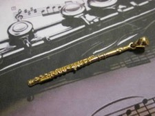 Flauto Traverso ciondolo in ORO 18 KT-produzione artigiana