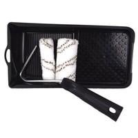 Lasur-Set 4Tlg. Streichset Farbroller 10Cm Walzen, BüGel Und Wanne Holzschutz