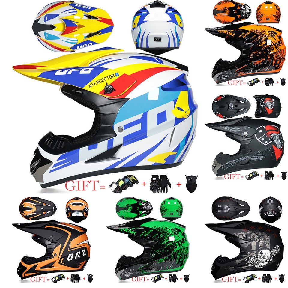 Off-Road Atv Motorcycle Helmet Dirt Bike Bicycle Motorbike Helmet+Free Goggles