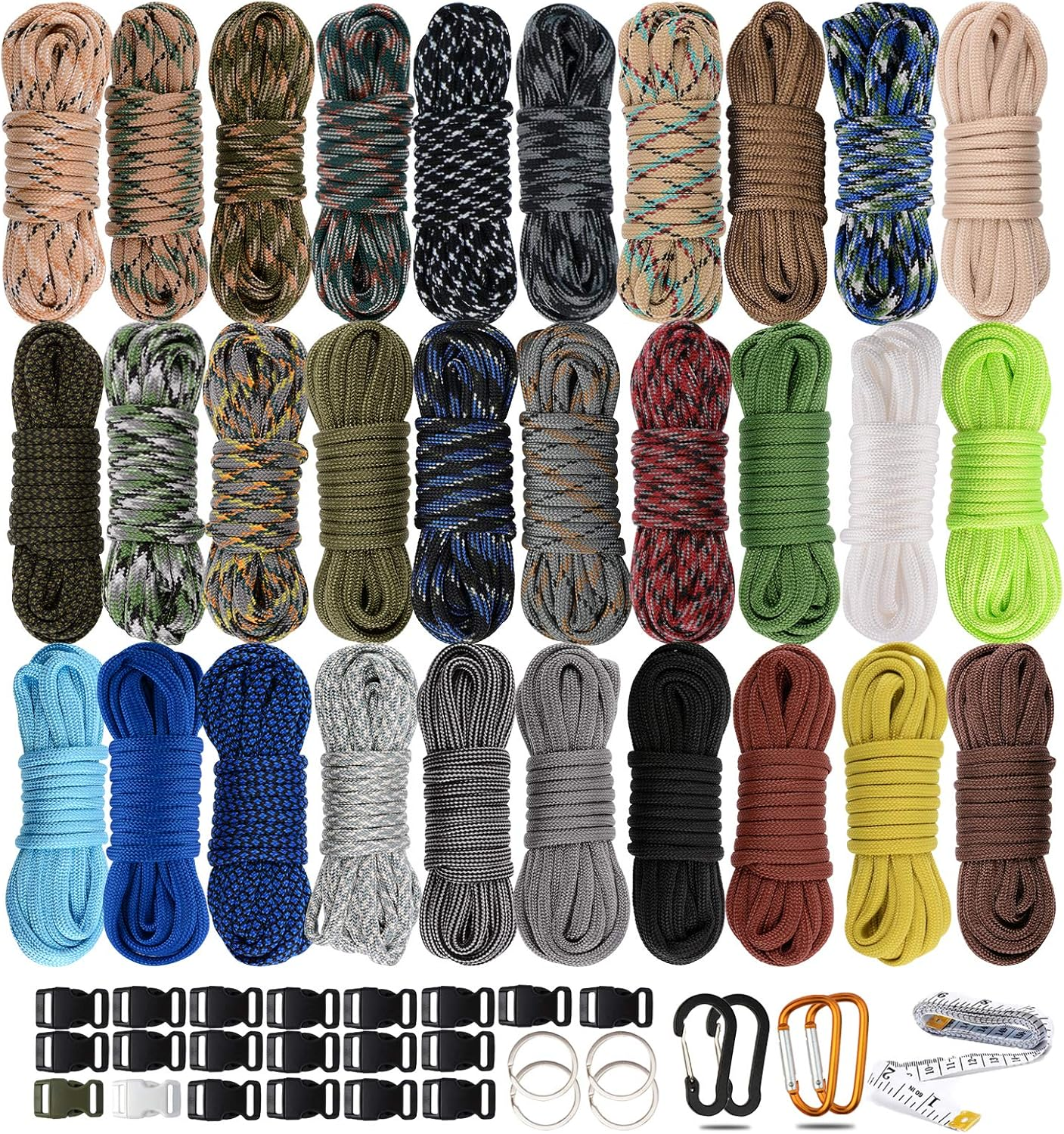 550 Paracord Type III - Survival Paracord Bracelet Rope Kits - Tent Rope Parachu