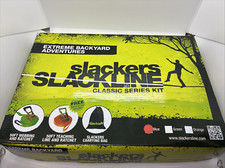 Slackers 50' Foot Slackline Classic Set Blue Outdoor Fun W/ Tree Huggerz NEW