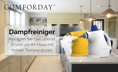 COMFORDAY Hand-Dampfreiniger mit Verlängerung und Wischfunktion 9-teilig