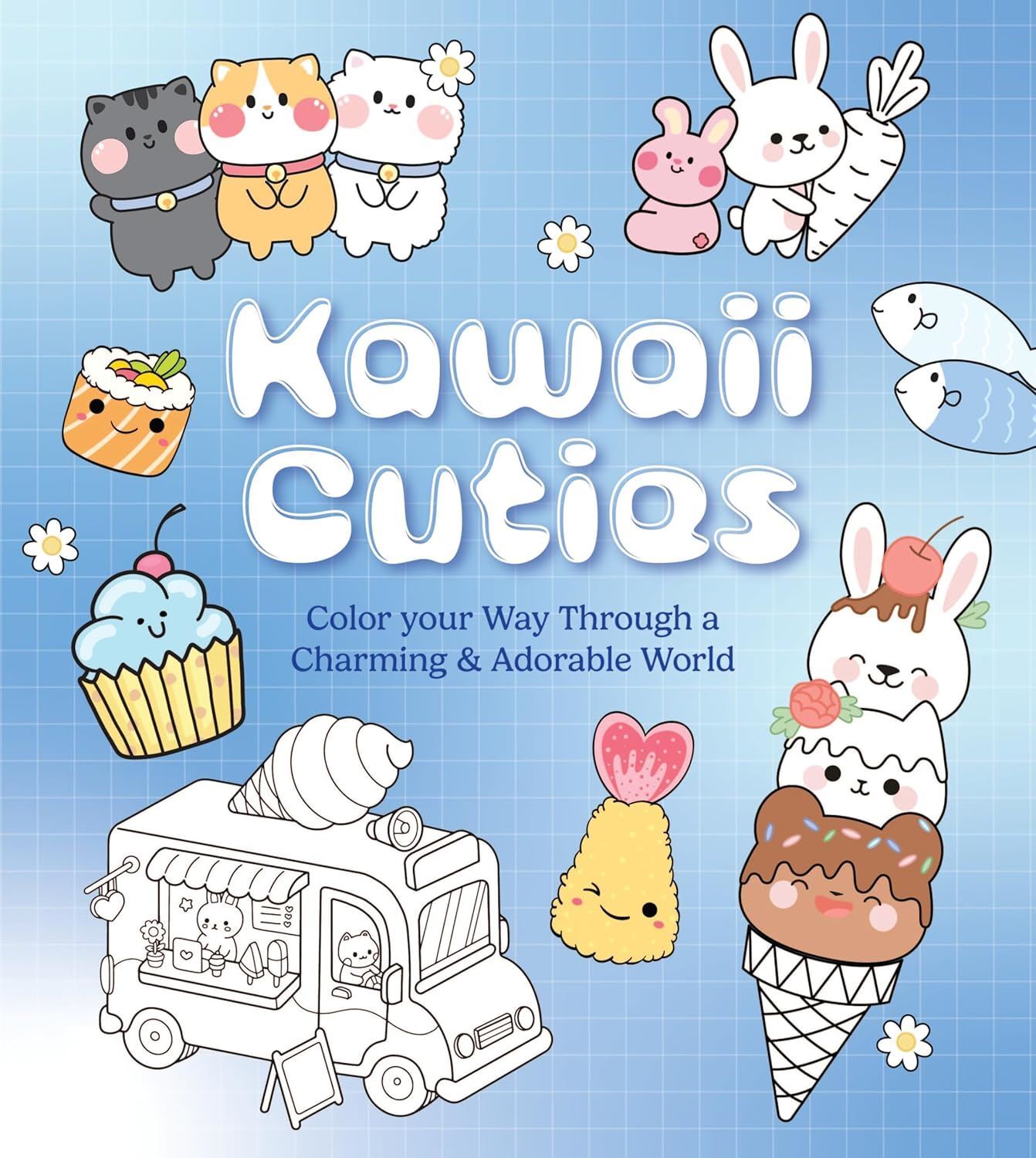 Kawaii Cuties: Color Your Way Through by Editors of Chartwell Book (PB 2024) - Image 5