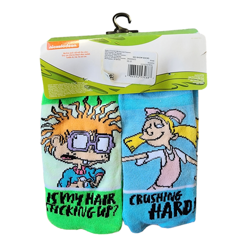 Nickelodeon 10 Pairs No-Show Socks - Rugrats - CatDog - Hey Arnold - Spongebob - Picture 2 of 4