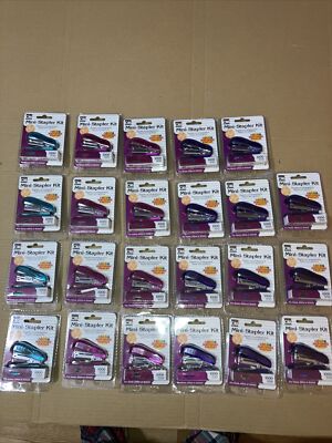 Mini Staplers w/ 1000 Color Matching Staples Colors Vary 82000 Office Lot Of 23