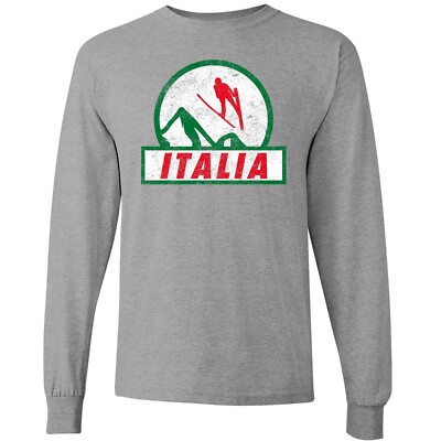 Ski Jumping Italy - Winter Sports Long Sleeve T-Shirt - Sport Grey