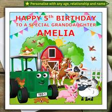 TRACTOR TED BIRTHDAY CARD personalised AGE RELATIONSHIP NAME