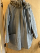 Next Ladies Pale Blue Wool Coat. Size 14.