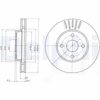2X Bremsscheibe Delphi BG3781 FüR Toyota Corolla Verso VVT ZZE120_ ZZE120R Vvtl