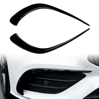 2x Schwarz Glänz Front Stoßstange Flosse Flaps Für Mercedes Benz CLA C118 2020+