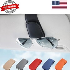 Sunglass Holder for Car Visor Sunglasses Clip Magnetic Leather Glasses Eyegla...