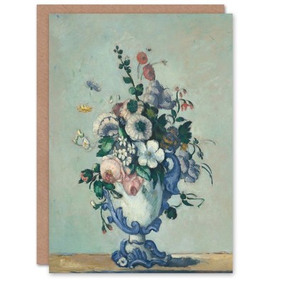 Paul Cezanne Kunstkarte Blumen in einer Rokoko Vase Stillleben