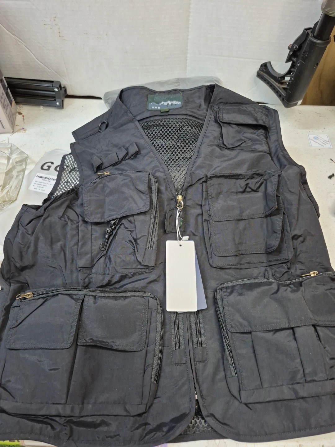 Mens Vest Casual Fishing Outdoor Jacket VEST Safari Travel Multi Pockets. FREE S