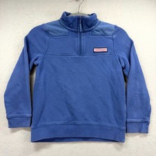 Vineyard Vines Sweatshirt Unisex Kids Small Blue Patch Logo Quarter-Zip Pullover