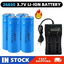 LED flashlight headlamp 26650 Battery 3.7V Li-ion Rechargeable Batteries LOT US