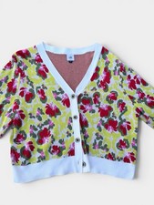 Cabi Garden Cardigan Sweater Women s Large Floral Button Front Style Knit L