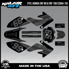 Graphics Kit for HONDA CRF80 CRF100 (2004-2016) Viper Series - Gray
