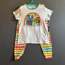 Sesame Street Women's Vintage Character Rainbow Pajama Set Multicolor Size XL