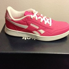 Reebok Court Advance Unisex Kids US 4.5 Pink/White Low Top Lace Up Tennis