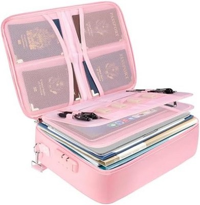 Fireproof Document Box with Lock, Portable Fireproof Document Bag Waterproof ...