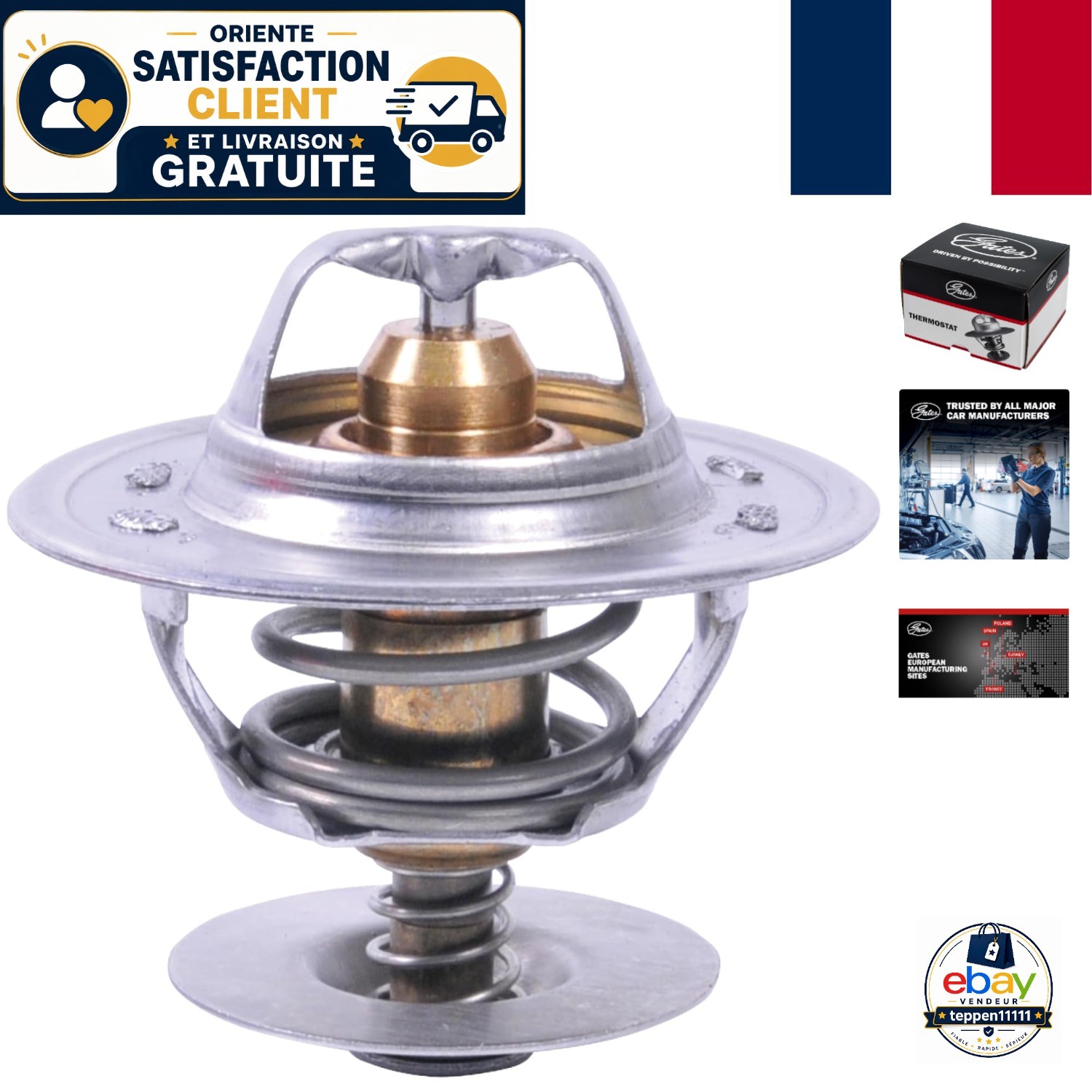 Thermostat d'eau GATES TH11287G1 pour long trajet autoroute