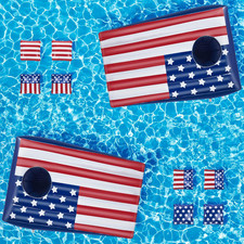 Inflatable Pool Cornhole Game 2 Sets Bean Bag Toss Summer Water Toy