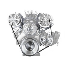 Chevy Sbc 350 Aluminum Complete Serpentine Engine Pulley Kit - Polished