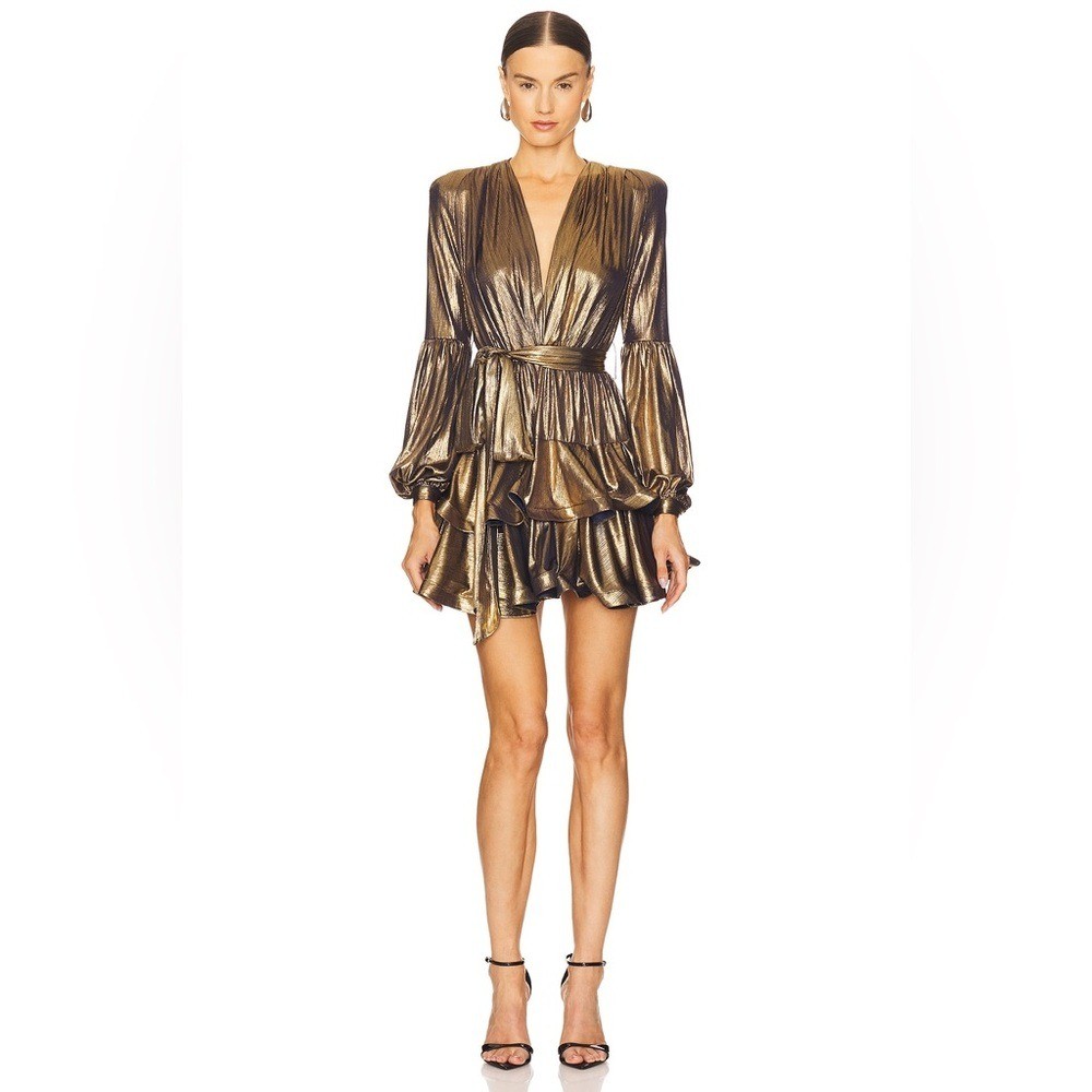 Bronx And Banco 'Bedouin' Gold Metallic Mini Dress Size M | eBay