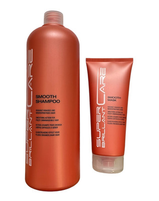 Hair Haus Super Brillant Care Smooth Shampoo 1000ml + Smooth Mask 200ml Neu